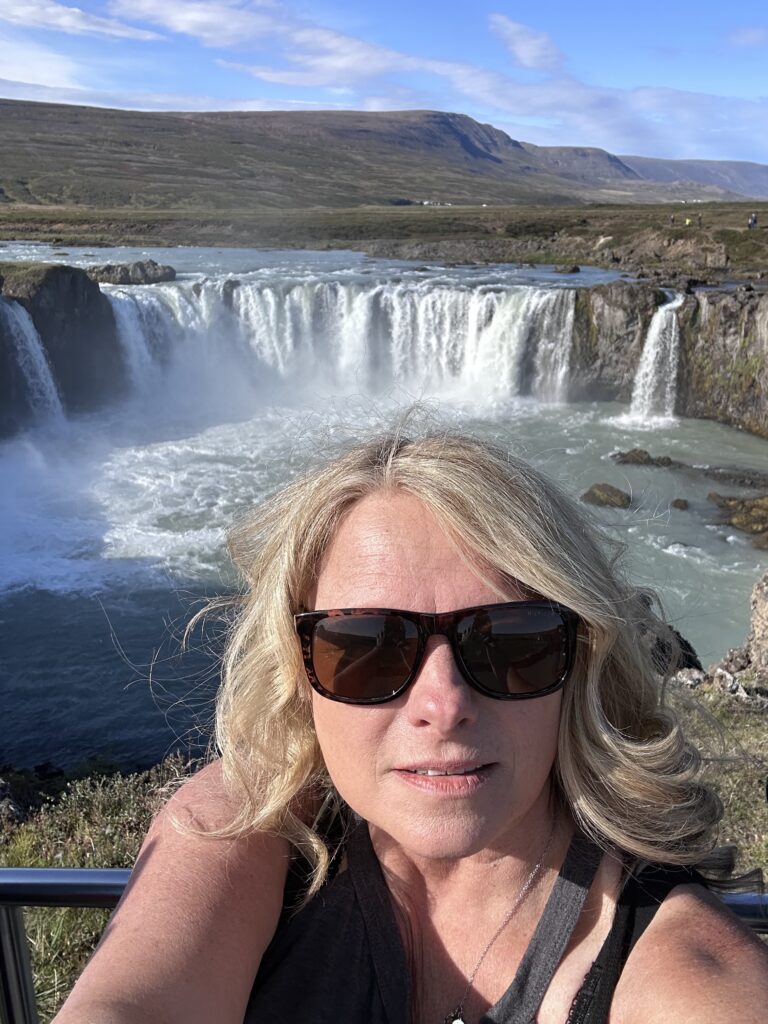 Akureyri Waterfall Trina in front