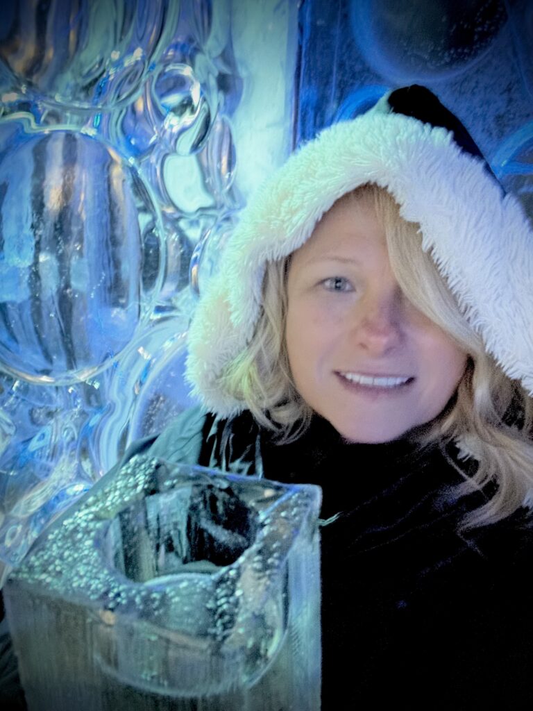 toast of vodka in the icebar