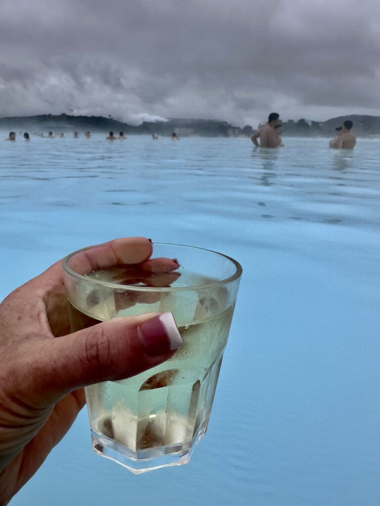 White wine in the Blue Lagoon